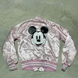 VINTAGE RARE CHALK LINE DISNEY CLASSIC MICKEY MOUSE SATIN JACKET BOMBER COAT XL